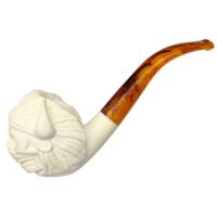 AKB Meerschaum Carved Indian Skull (with Case)