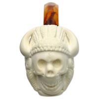 AKB Meerschaum Carved Indian Skull (with Case)