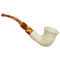 AKB Meerschaum Carved Floral Calabash (with Case)