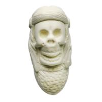AKB Meerschaum Carved Native American Skull (with Case)