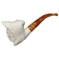 AKB Meerschaum Carved Hooded Skull (with Case)