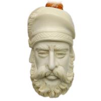AKB Meerschaum Carved Bearded Man in Cap (with Case)