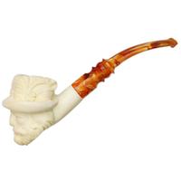 AKB Meerschaum Carved Man with Bavarian Hat (with Case)