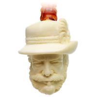 AKB Meerschaum Carved Man with Bavarian Hat (with Case)