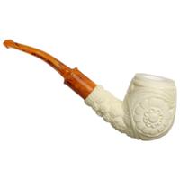 AKB Meerschaum Carved Floral Bent Billiard (with Case)
