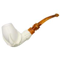 AKB Meerschaum Carved Dragon Claw Holding Egg (with Case)