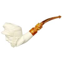 AKB Meerschaum Carved Man in Cap (with Case)