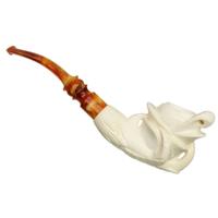 AKB Meerschaum Carved Dragon Claw Holding Flower (with Case)