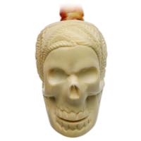 AKB Meerschaum Carved Floral Skull (with Case)