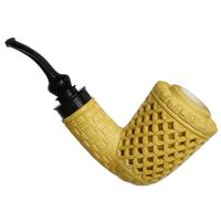 AKB Meerschaum Carved Reverse Calabash Bent Dublin (with Case)