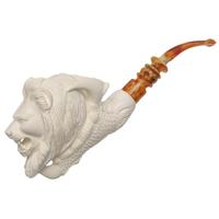AKB Meerschaum Carved Dragon Claw Holding Lion Head (with Case)