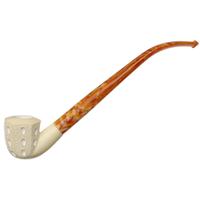 AKB Meerschaum Lattice Paneled Bent Dublin Churchwarden (with Case)