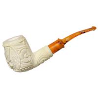 AKB Meerschaum Carved US Air Force Bent Billiard (Yusuf) (with Case)