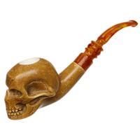 AKB Meerschaum Carved Skull (Ali) (with Case)