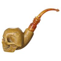 AKB Meerschaum Carved Skull (Ali) (with Case)