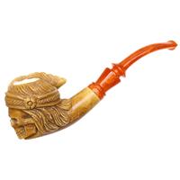 AKB Meerschaum Carved Native American Skull (Ali) (with Case)