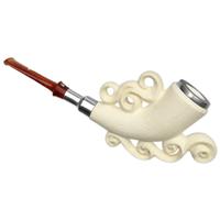 AKB Meerschaum Rusticated Horn with Silver (Ali) (with Case)
