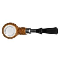 AKB Meerschaum Carved Floral Bent Billiard with Silver (Cinar) (with Case)