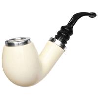 AKB Meerschaum Smooth Reverse Calabash Bent Egg with Silver (with Case)