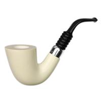 AKB Meerschaum Smooth Bent Dublin with Silver (Tekin) (with Pocket Case)