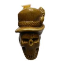 AKB Meerschaum Carved Skull in Hat (Ali) (with Case)
