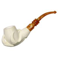 AKB Meerschaum Carved Dragon Claw Holding Egg (Ali) (with Case)