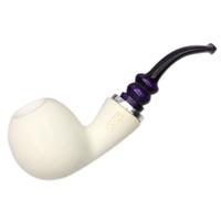 AKB Meerschaum Smooth Reverse Calabash Bent Apple with Silver (Koc) (with Case)
