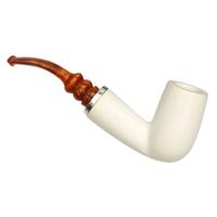 AKB Meerschaum Smooth Reverse Calabash Bent Billiard with Silver (Koc) (with Case)