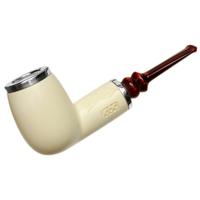 AKB Meerschaum Spot Carved Reverse Calabash Billiard with Silver (Koc) (with Case)
