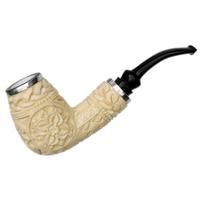 AKB Meerschaum Carved Reverse Calabash Bent Egg with Silver (Koc) (with Case)