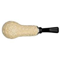AKB Meerschaum Carved Reverse Calabash Bent Egg with Silver (Koc) (with Case)