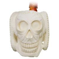 AKB Meerschaum Carved Skull with Octopus (I. Baglan) (with Case)