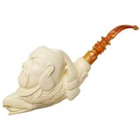 AKB Meerschaum Carved Warrior with Eagle (I. Baglan) (with Case)