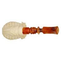 AKB Meerschaum Carved Floral Basket (I. Baglan) (with Case)