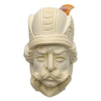 AKB Meerschaum Carved Warrior with Winged Helmet (with Case)