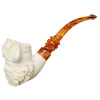 AKB Meerschaum Carved Bearded Man with Hat (with Case)