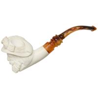 AKB Meerschaum Carved Bearded Man with Feathered Hat (with Case)