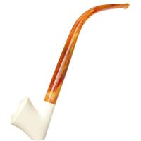 AKB Meerschaum Smooth Bent Dublin Churchwarden (with Case and Extra Stem)