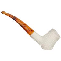 AKB Meerschaum Lattice Freehand Churchwarden (with Case and Extra Stem)