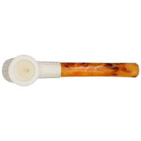 AKB Meerschaum Lattice Freehand Churchwarden (with Case and Extra Stem)
