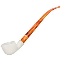 AKB Meerschaum Spot Carved Freehand Churchwarden (with Case and Extra Stem)