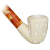 AKB Meerschaum Lattice Paneled Bent Dublin Churchwarden (with Case)