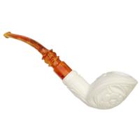 AKB Meerschaum Carved Floral Freehand (Ali) (with Case and Tamper)
