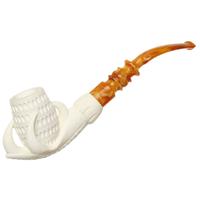 AKB Meerschaum Carved Dragon Claw Holding Vase (Ali) (with Case and Tamper)