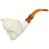 AKB Meerschaum Carved Laughing Bacchus (with Case and Tamper)