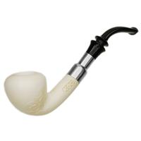 AKB Meerschaum Spot Carved Acorn with Silver (Koc) (with Case and Tamper)