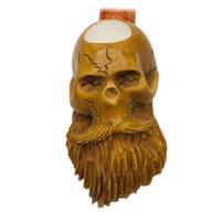 AKB Meerschaum Carved Bearded Skull (Ali) (with Case and Tamper)