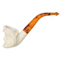 AKB Meerschaum Carved Bearded Man with Cap (with Case and Tamper)