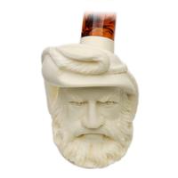 AKB Meerschaum Carved Bearded Man with Cap (with Case and Tamper)