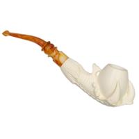 AKB Meerschaum Carved Dragon Claw Holding Egg (with Case and Tamper)